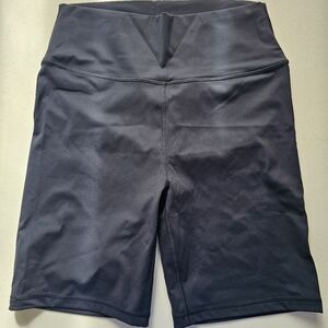 NWT CRZ YOGA Women's Naked Feeling Biker Shorts - 6'' High Waisted Navy Sz XL